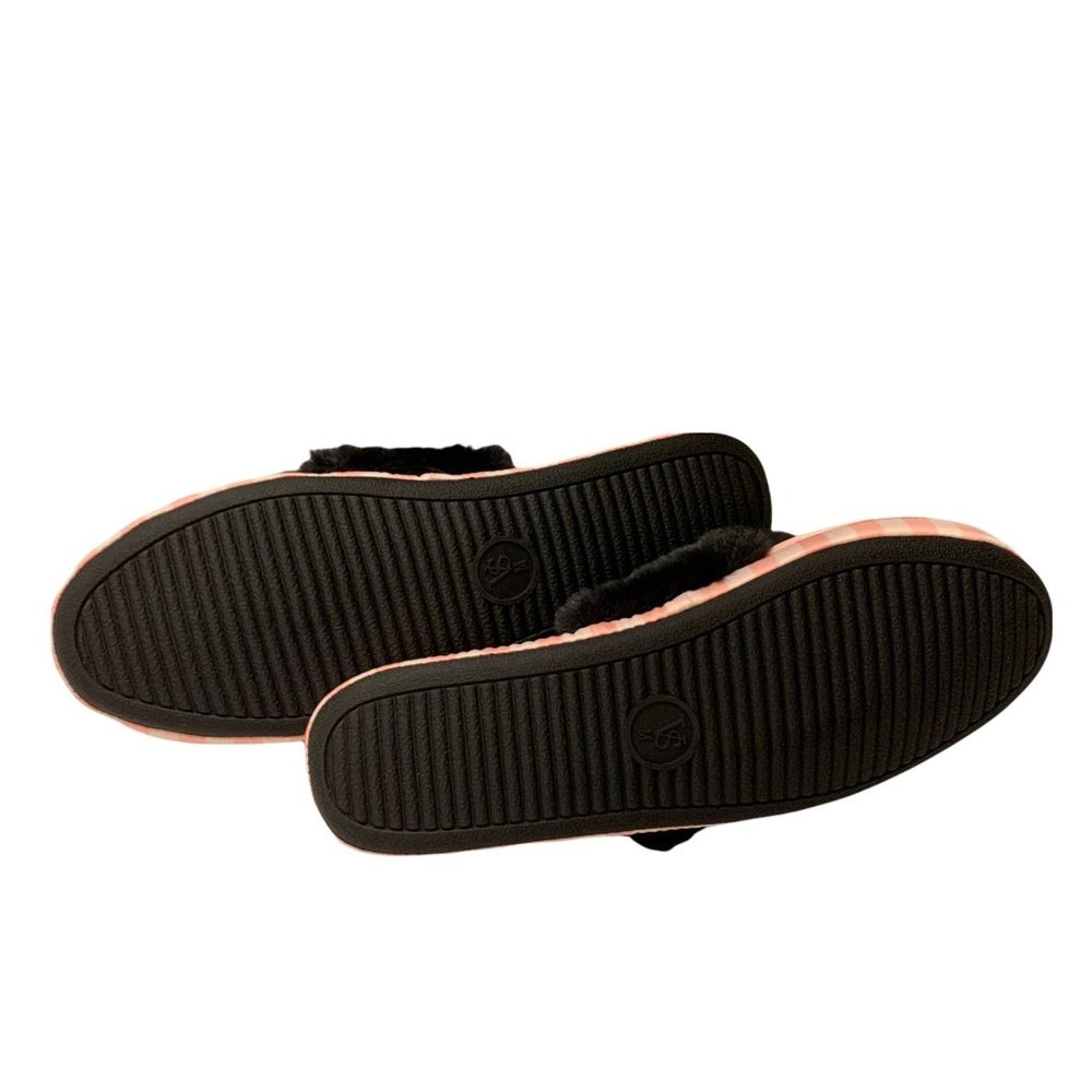 NIB Victoria's Secret Striped Faux Fur Slippers Travel Bag Pom Pom Purse… - Picture 4 of 5